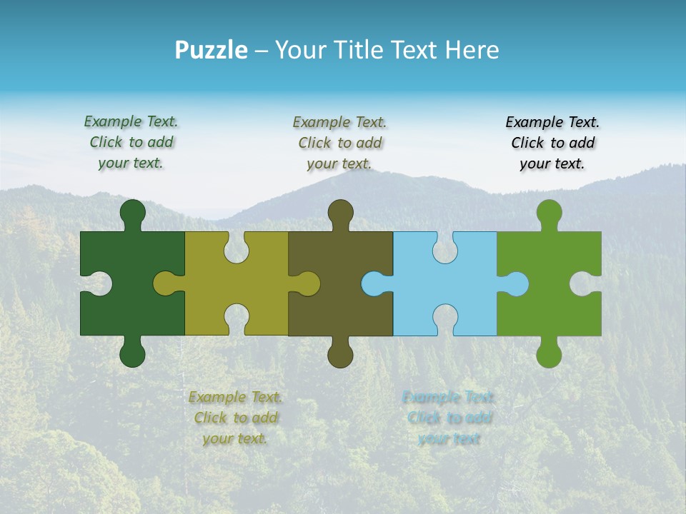 A View Of A Mountain Range With Trees In The Foreground PowerPoint Template