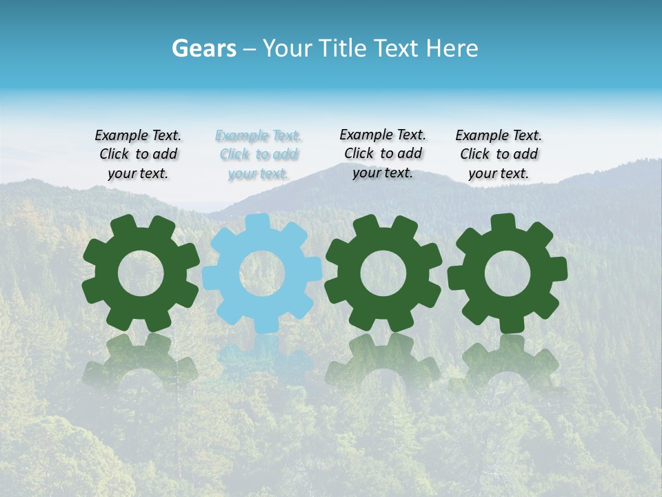 A View Of A Mountain Range With Trees In The Foreground PowerPoint Template