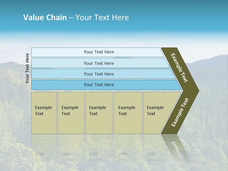 A View Of A Mountain Range With Trees In The Foreground PowerPoint Template