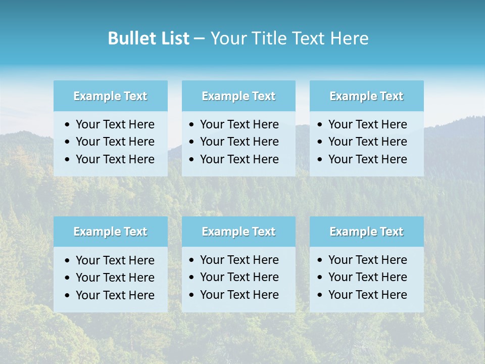 A View Of A Mountain Range With Trees In The Foreground PowerPoint Template