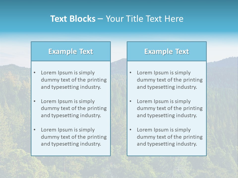 A View Of A Mountain Range With Trees In The Foreground PowerPoint Template