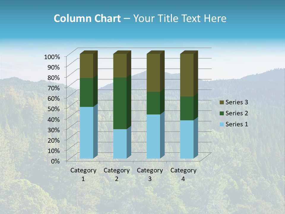 A View Of A Mountain Range With Trees In The Foreground PowerPoint Template
