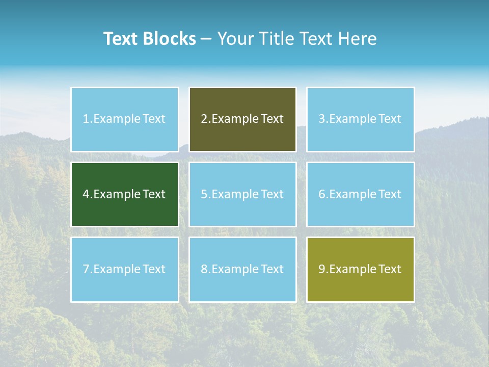 A View Of A Mountain Range With Trees In The Foreground PowerPoint Template
