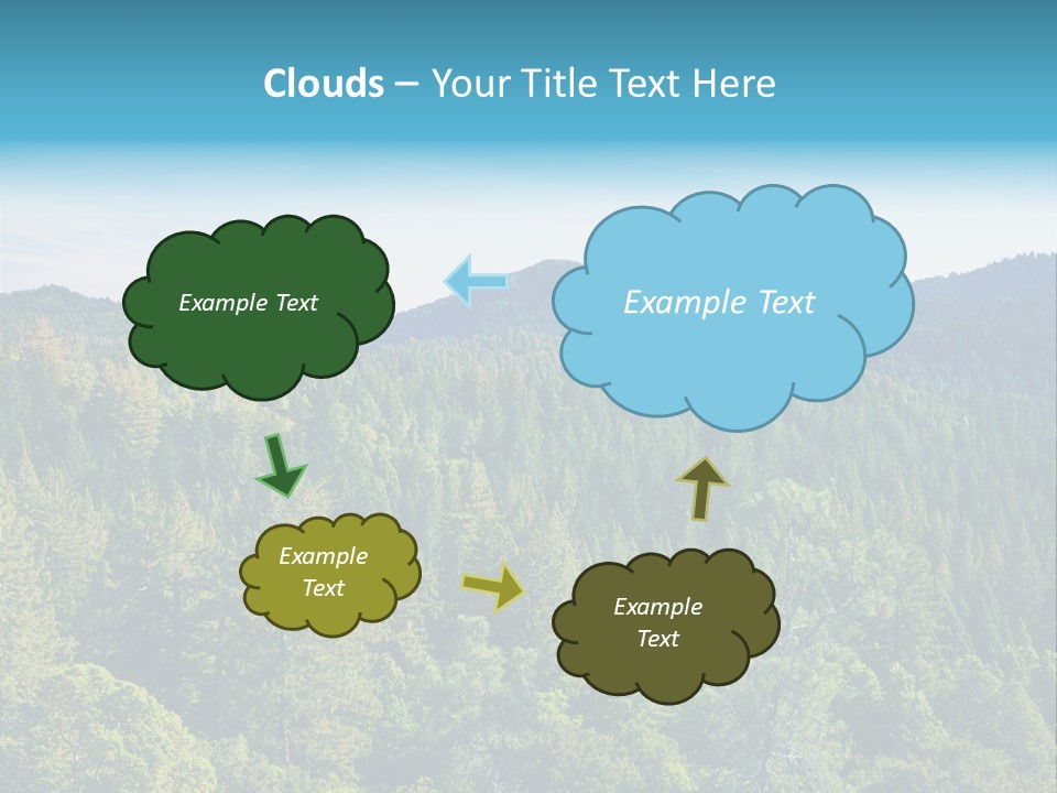 A View Of A Mountain Range With Trees In The Foreground PowerPoint Template
