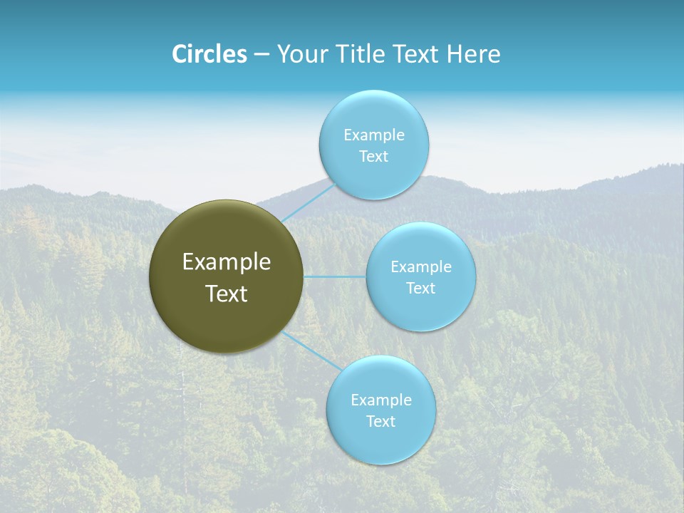 A View Of A Mountain Range With Trees In The Foreground PowerPoint Template