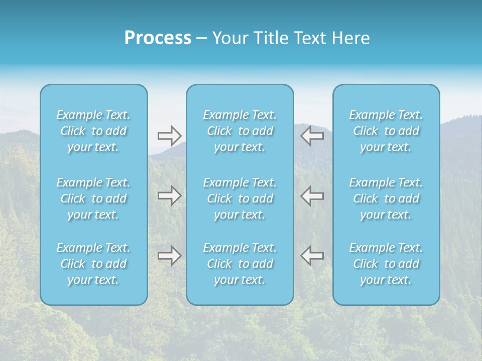 A View Of A Mountain Range With Trees In The Foreground PowerPoint Template