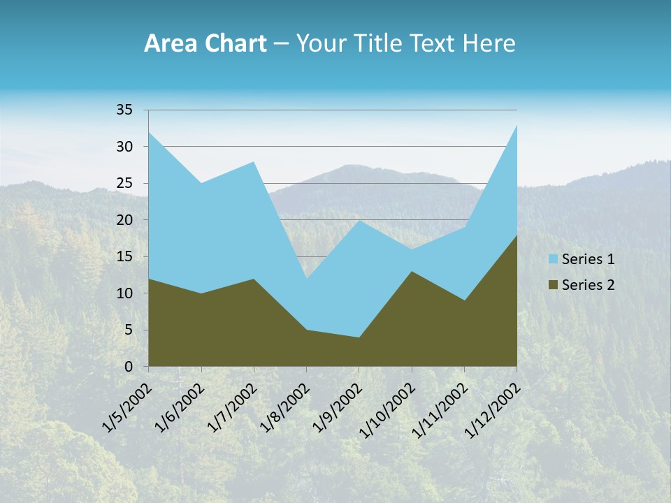 A View Of A Mountain Range With Trees In The Foreground PowerPoint Template
