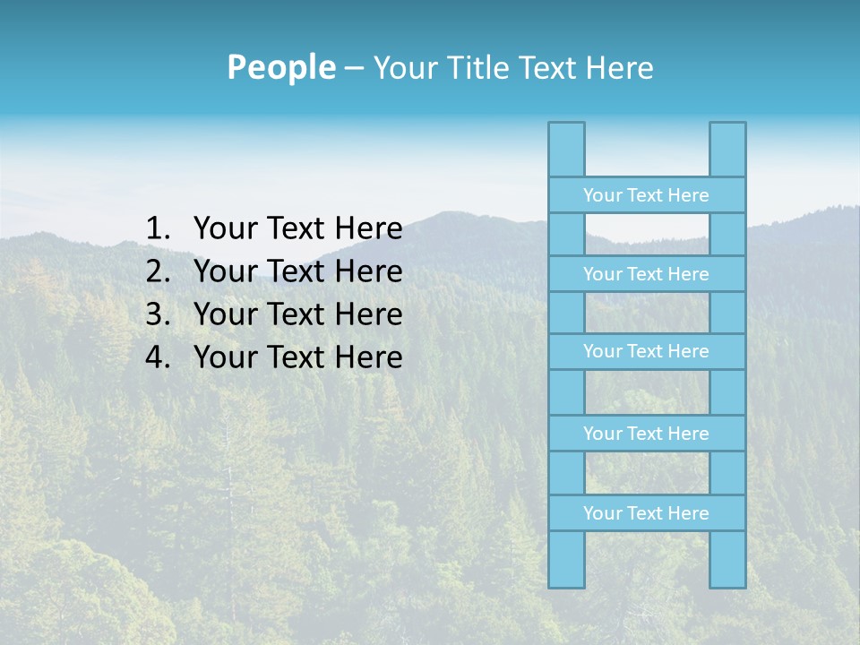 A View Of A Mountain Range With Trees In The Foreground PowerPoint Template