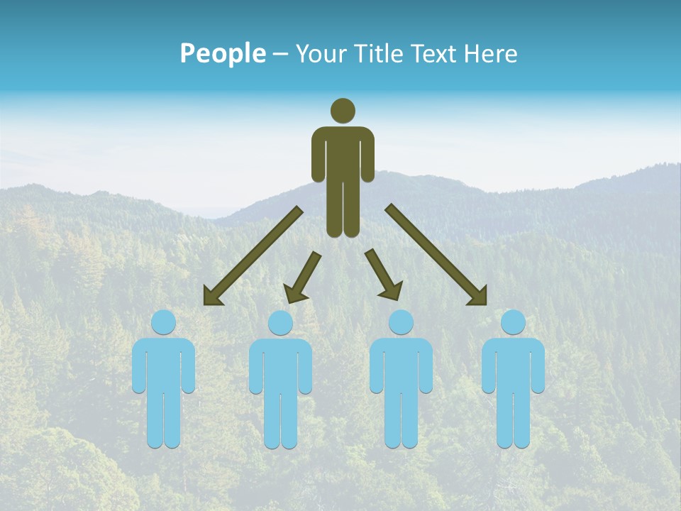 A View Of A Mountain Range With Trees In The Foreground PowerPoint Template