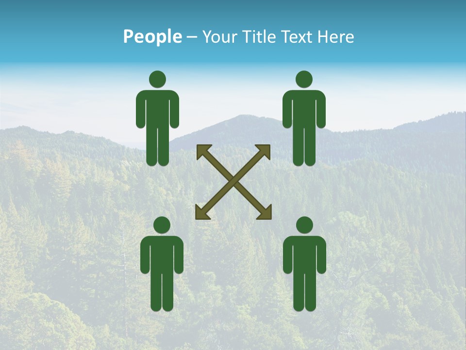 A View Of A Mountain Range With Trees In The Foreground PowerPoint Template
