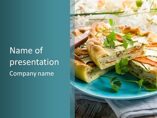 Slice Delicious Cheese PowerPoint Template
