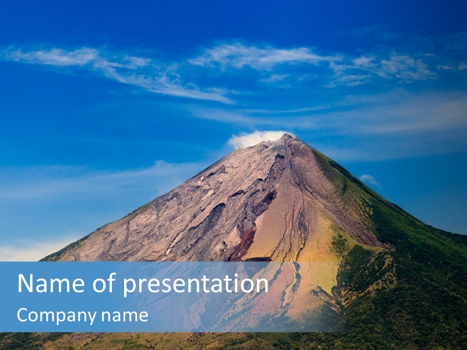 A Large Mountain With A Blue Sky In The Background PowerPoint Template