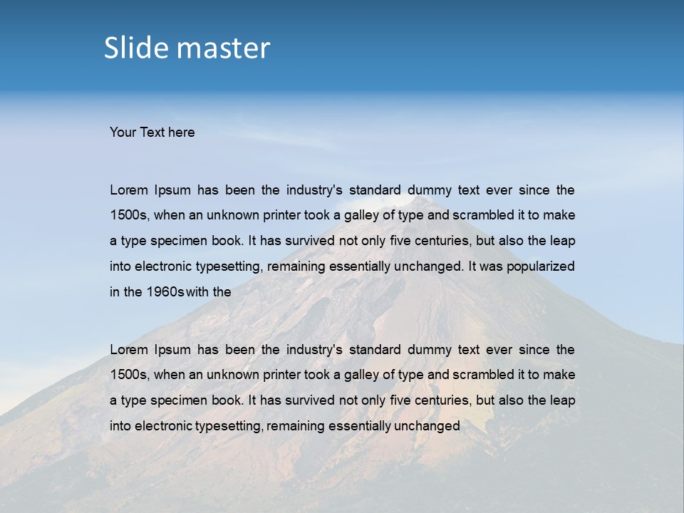 A Large Mountain With A Blue Sky In The Background PowerPoint Template