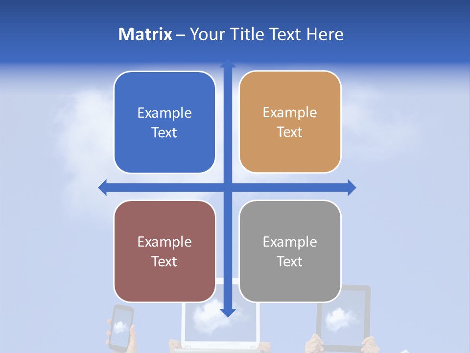 A Person Holding Up A Cell Phone In Front Of A Cloud PowerPoint Template