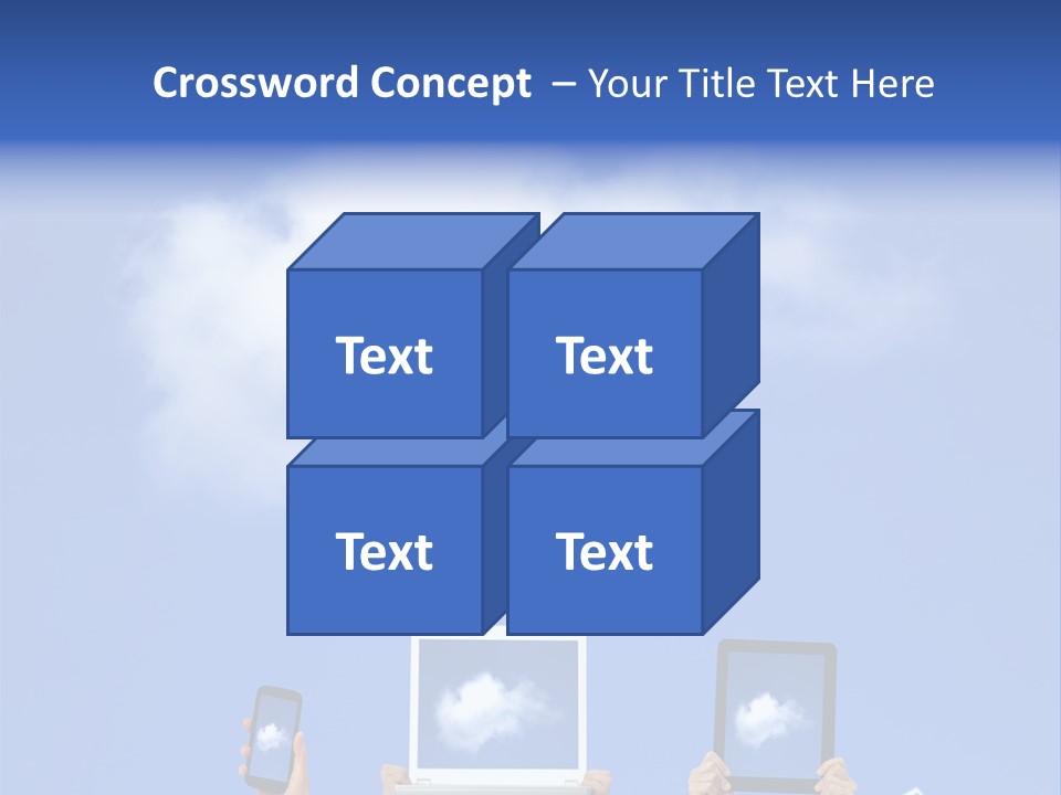 A Person Holding Up A Cell Phone In Front Of A Cloud PowerPoint Template