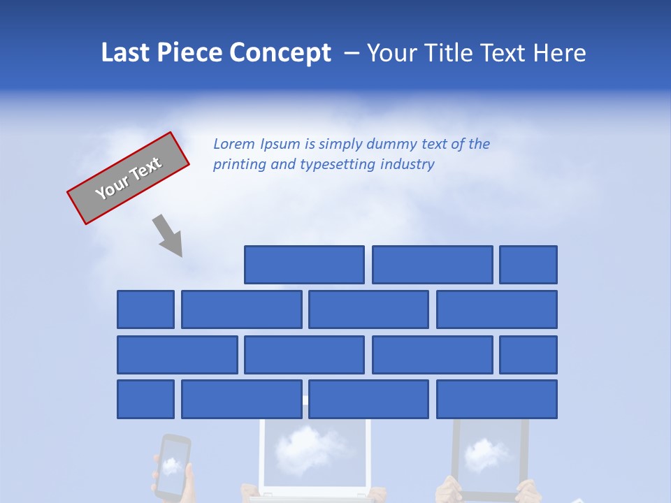 A Person Holding Up A Cell Phone In Front Of A Cloud PowerPoint Template