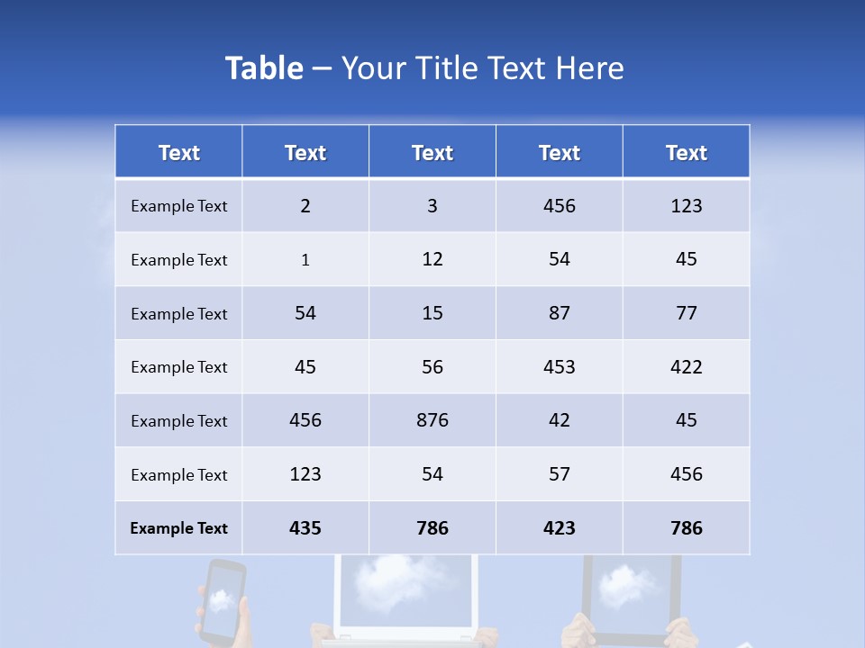 A Person Holding Up A Cell Phone In Front Of A Cloud PowerPoint Template