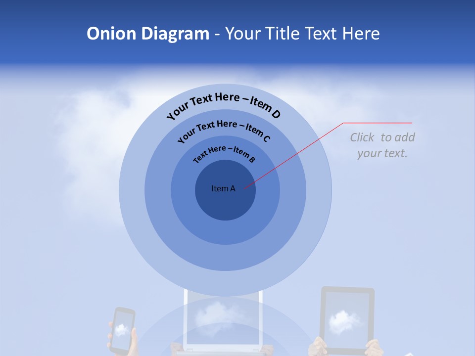 A Person Holding Up A Cell Phone In Front Of A Cloud PowerPoint Template