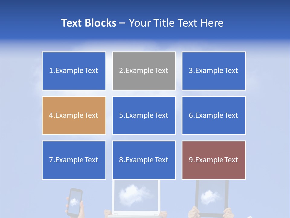 A Person Holding Up A Cell Phone In Front Of A Cloud PowerPoint Template