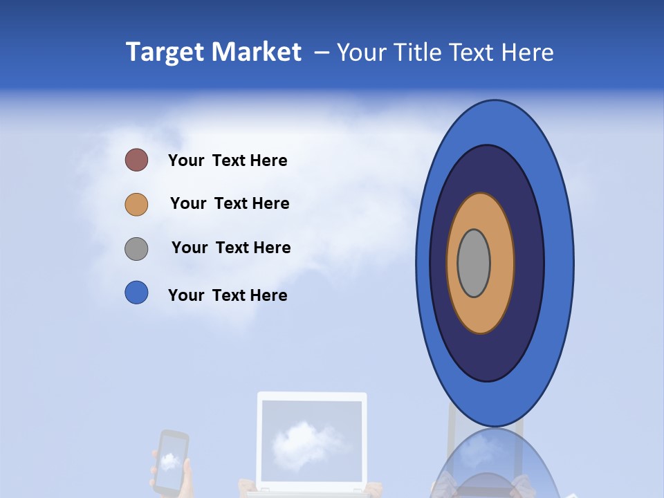 A Person Holding Up A Cell Phone In Front Of A Cloud PowerPoint Template