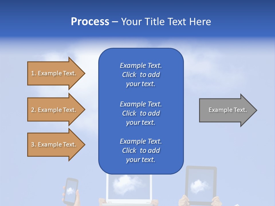A Person Holding Up A Cell Phone In Front Of A Cloud PowerPoint Template