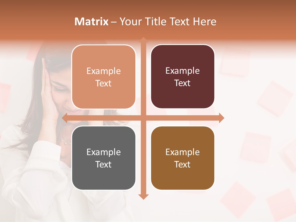 A Woman Holding Her Head In Her Hands PowerPoint Template