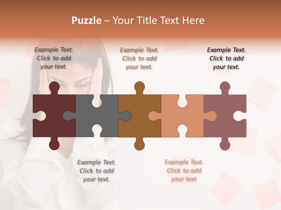 A Woman Holding Her Head In Her Hands PowerPoint Template