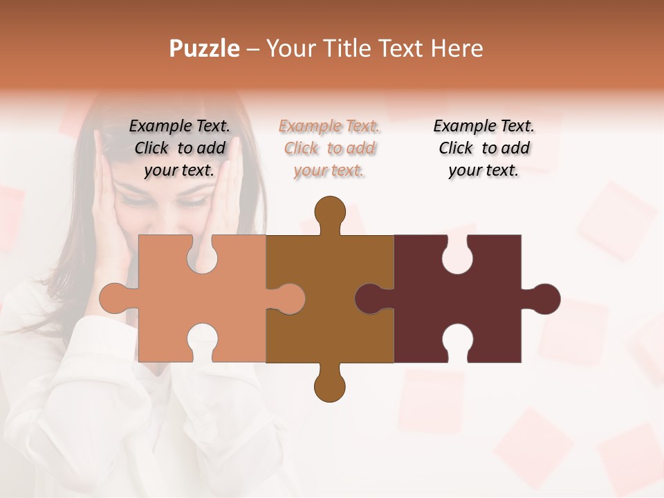 A Woman Holding Her Head In Her Hands PowerPoint Template