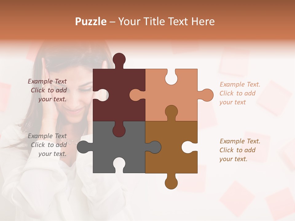 A Woman Holding Her Head In Her Hands PowerPoint Template