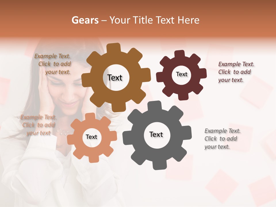 A Woman Holding Her Head In Her Hands PowerPoint Template