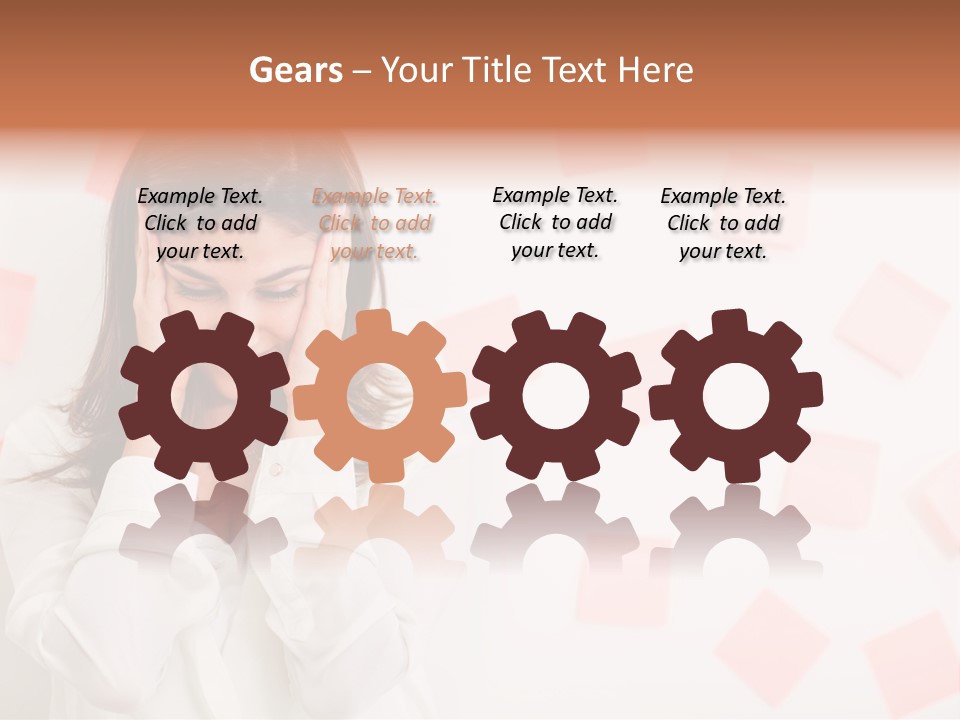 A Woman Holding Her Head In Her Hands PowerPoint Template