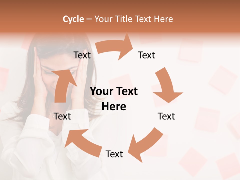 A Woman Holding Her Head In Her Hands PowerPoint Template