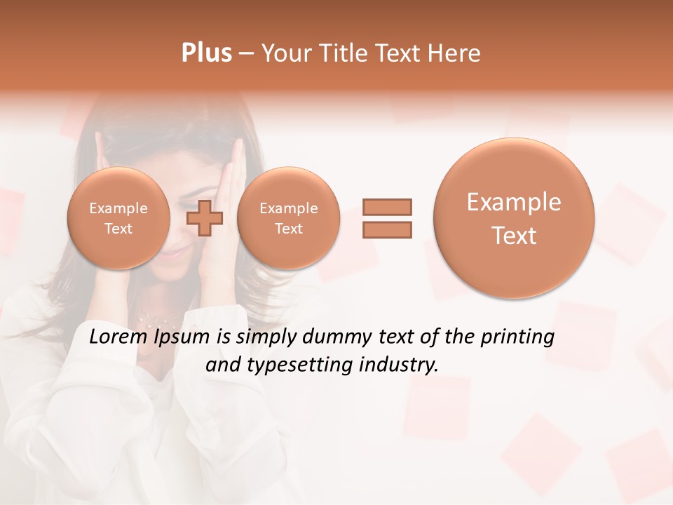 A Woman Holding Her Head In Her Hands PowerPoint Template