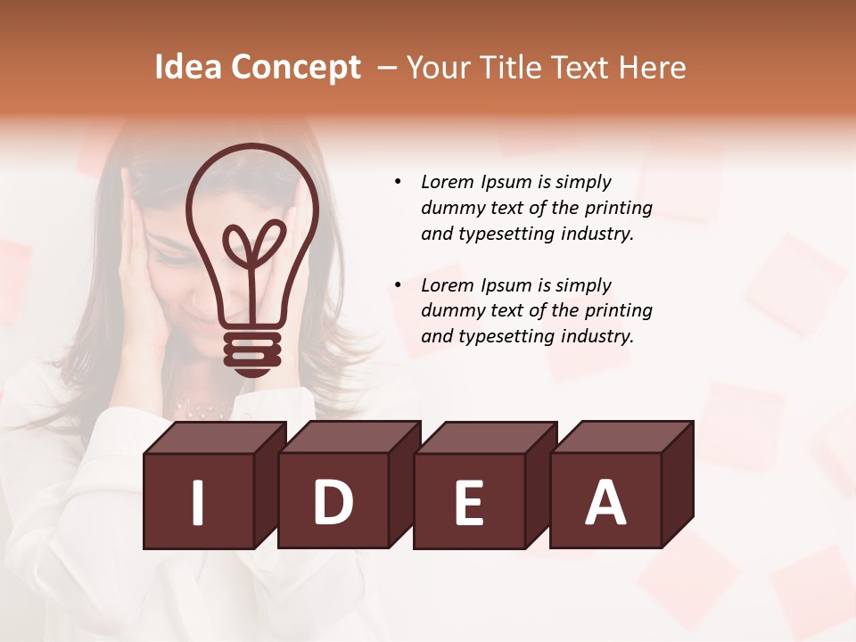 A Woman Holding Her Head In Her Hands PowerPoint Template