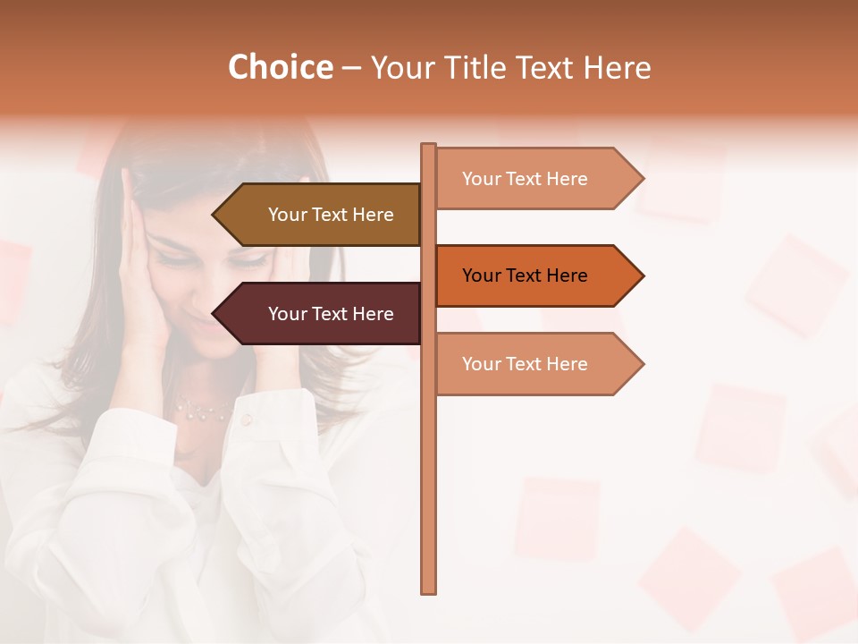 A Woman Holding Her Head In Her Hands PowerPoint Template