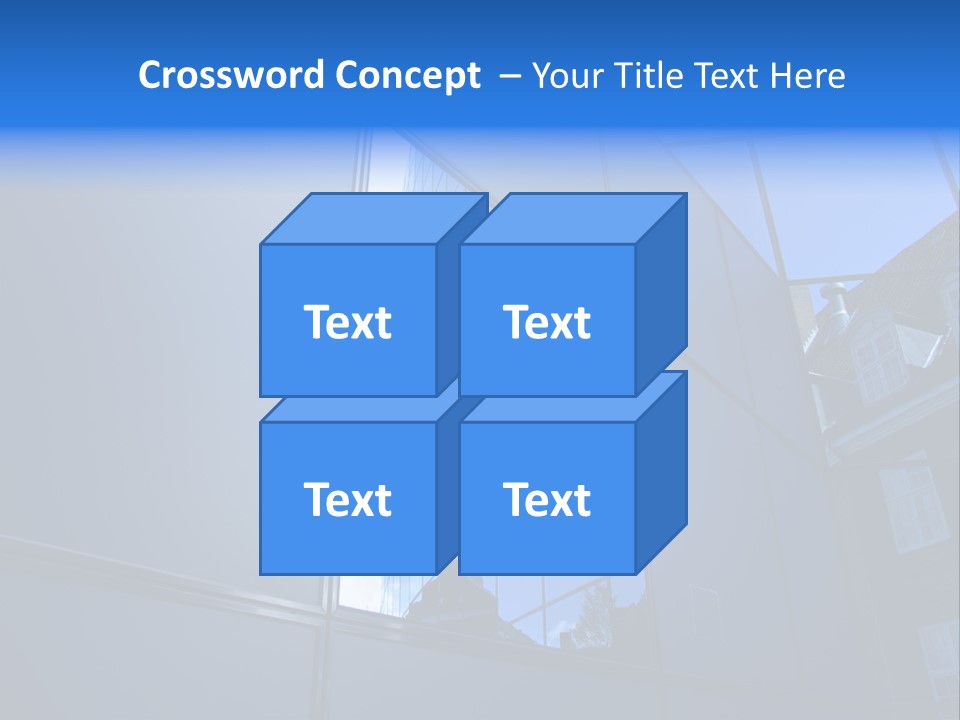 A Building Reflecting In The Windows Of Another Building PowerPoint Template