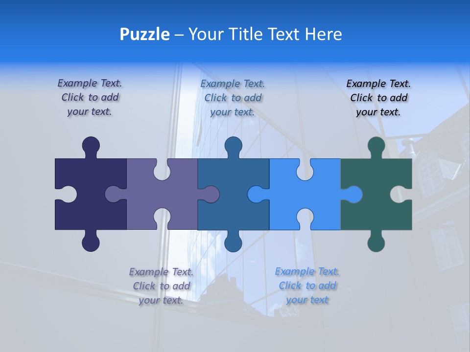 A Building Reflecting In The Windows Of Another Building PowerPoint Template