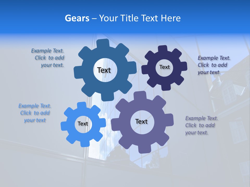 A Building Reflecting In The Windows Of Another Building PowerPoint Template
