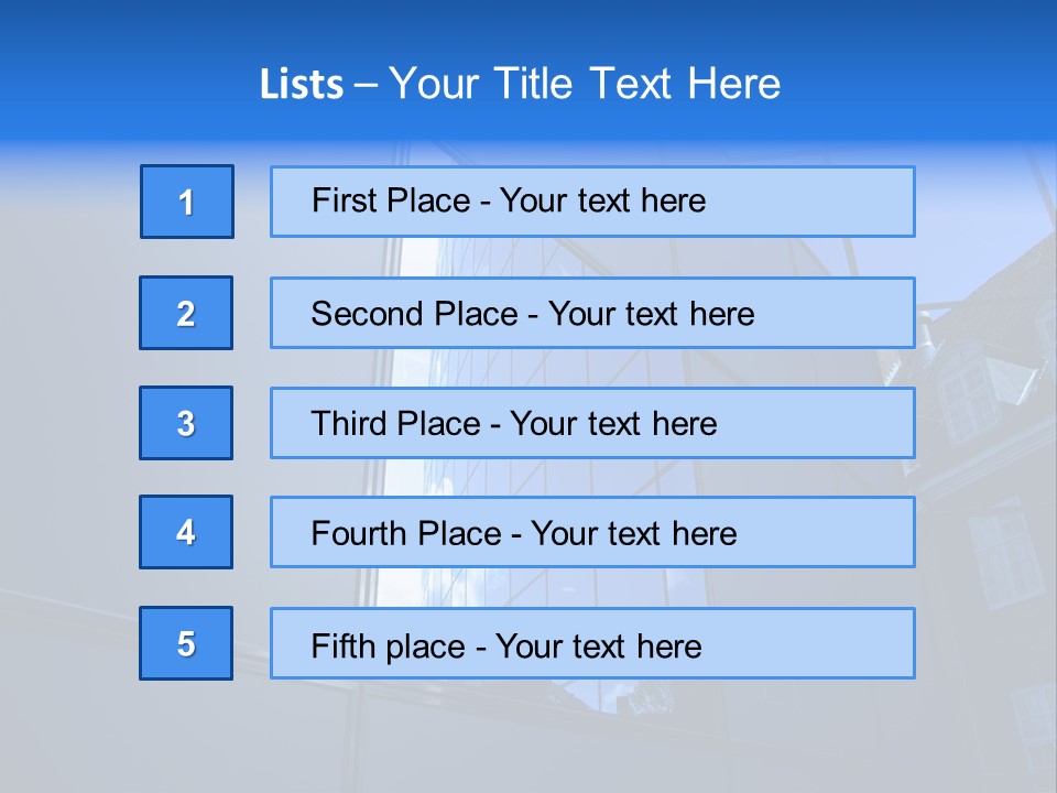 A Building Reflecting In The Windows Of Another Building PowerPoint Template