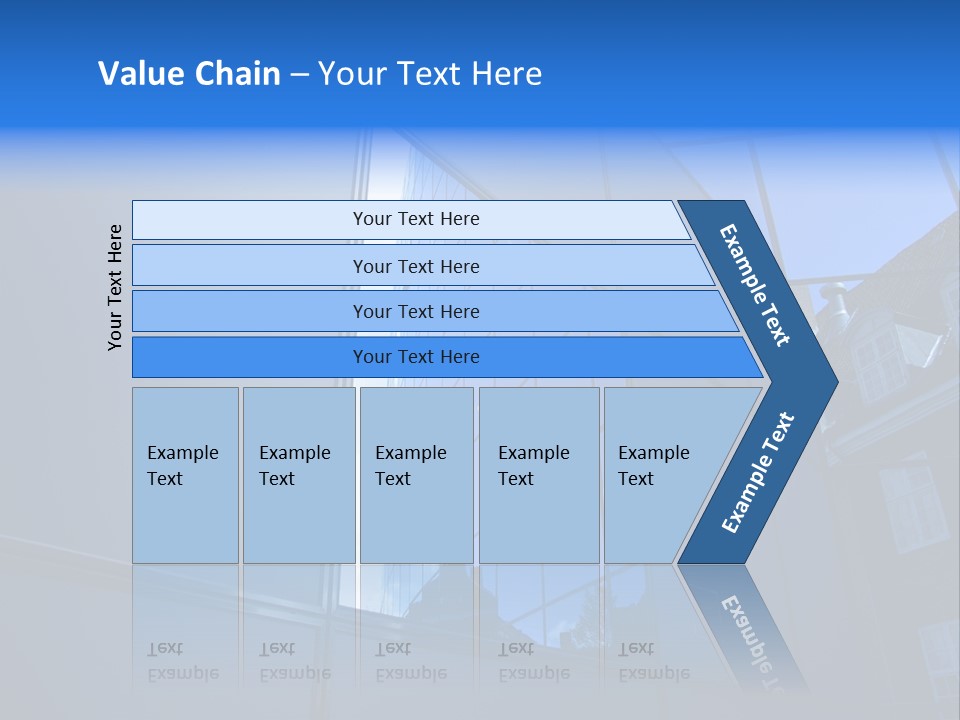 A Building Reflecting In The Windows Of Another Building PowerPoint Template