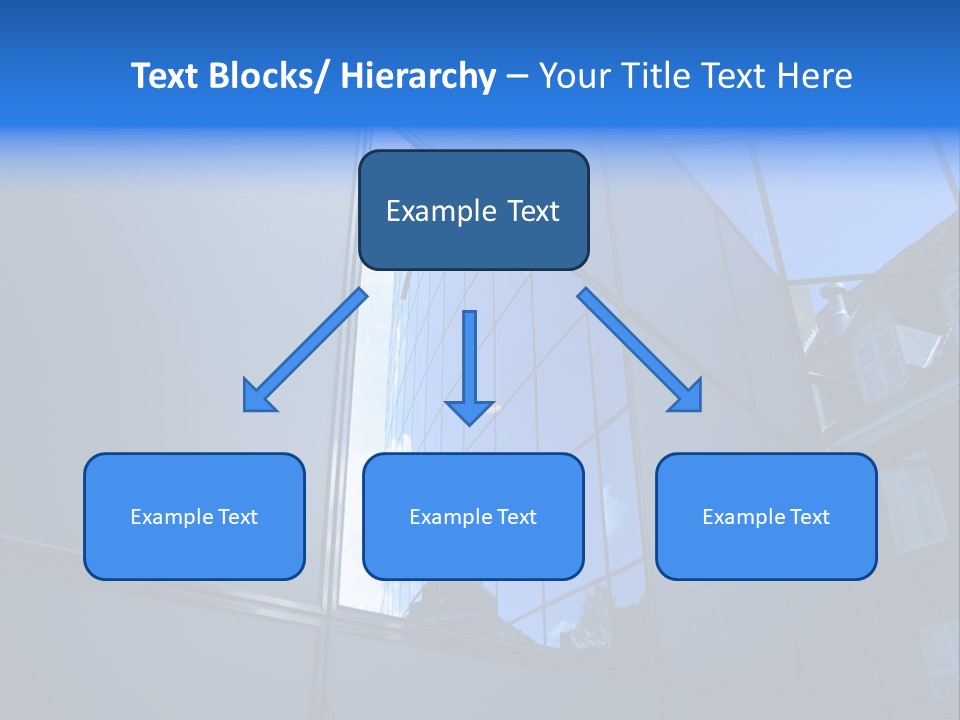 A Building Reflecting In The Windows Of Another Building PowerPoint Template
