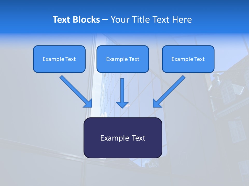 A Building Reflecting In The Windows Of Another Building PowerPoint Template