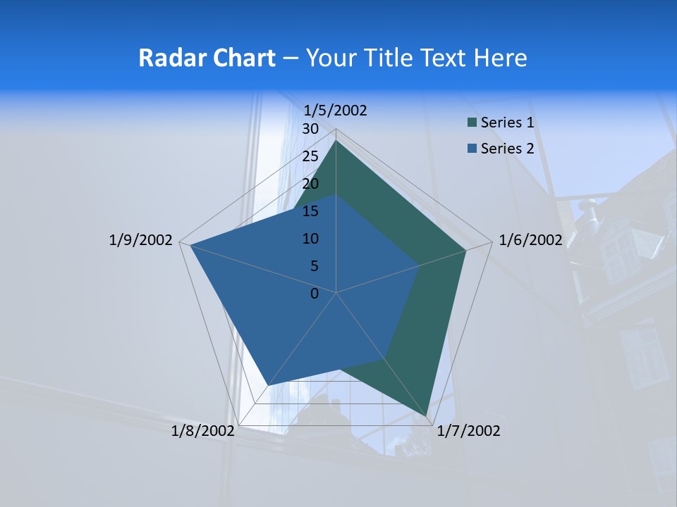 A Building Reflecting In The Windows Of Another Building PowerPoint Template