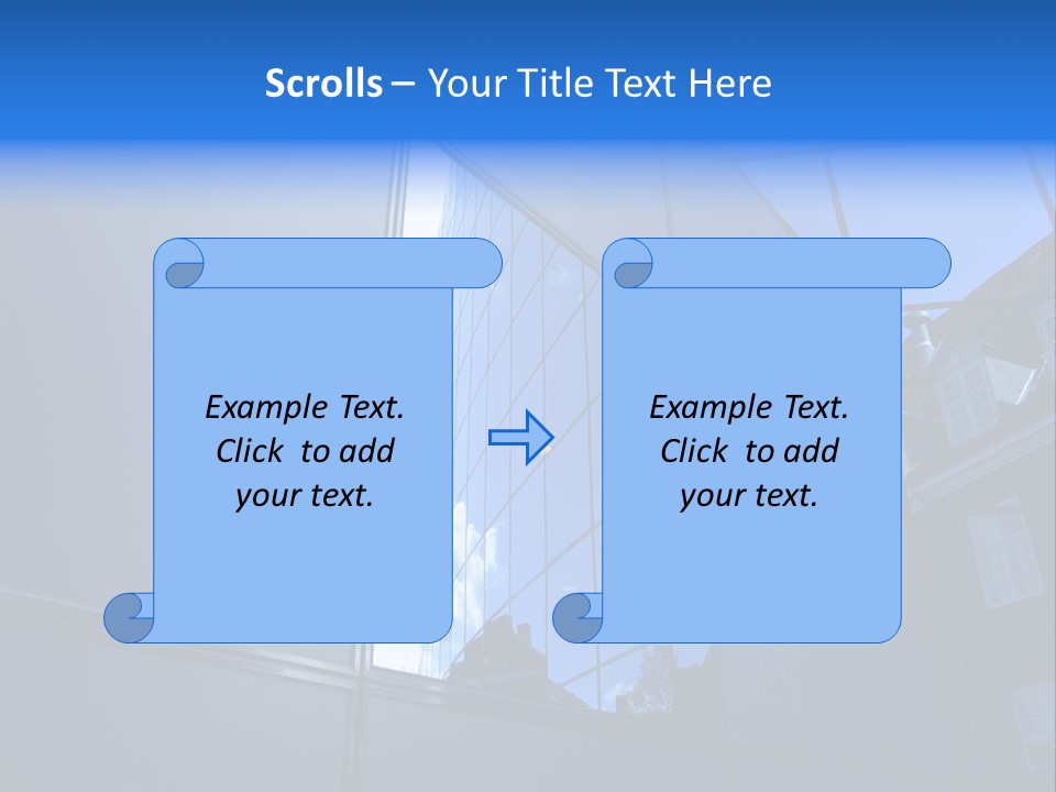 A Building Reflecting In The Windows Of Another Building PowerPoint Template