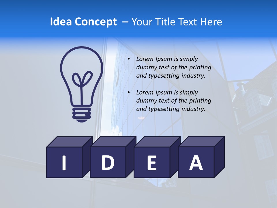 A Building Reflecting In The Windows Of Another Building PowerPoint Template