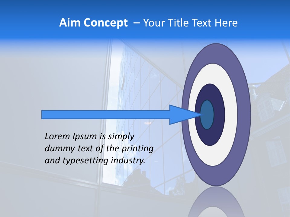 A Building Reflecting In The Windows Of Another Building PowerPoint Template