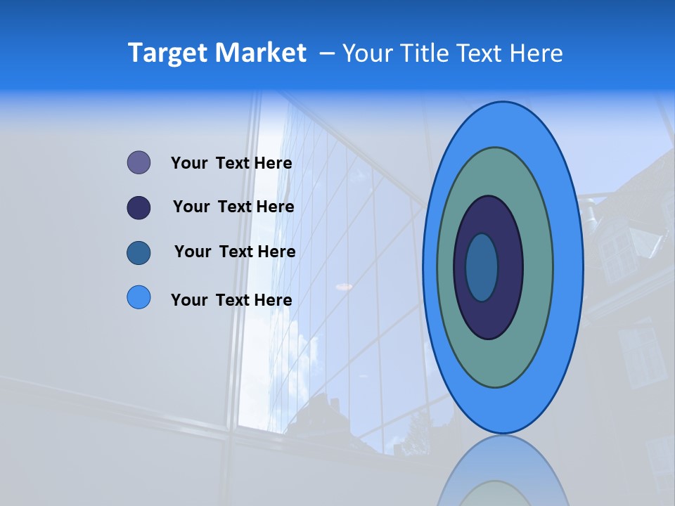 A Building Reflecting In The Windows Of Another Building PowerPoint Template