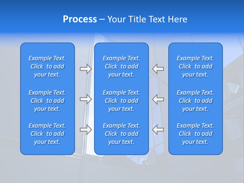 A Building Reflecting In The Windows Of Another Building PowerPoint Template