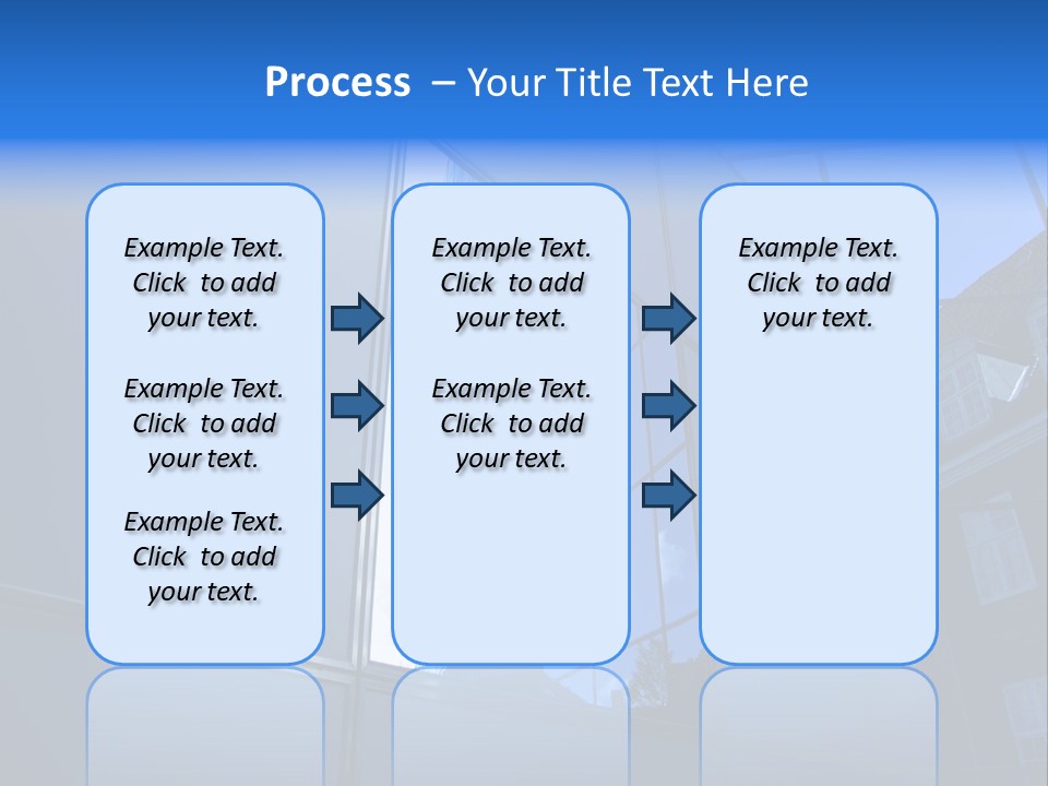 A Building Reflecting In The Windows Of Another Building PowerPoint Template