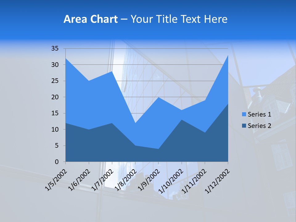 A Building Reflecting In The Windows Of Another Building PowerPoint Template